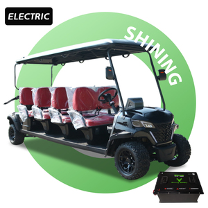 Shininglsv 8座哑光黑色电动高尔夫球车ce认证48v钢材料 - Product Image 1