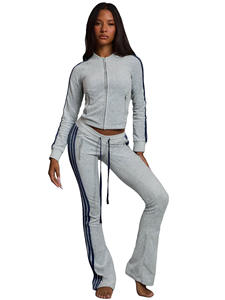 BR6072 Set Due Pezzi da Donna alla Moda in Velluto Tedesco con Pantaloni Lunghi a Zampa con Coulisse <span class=keywords><strong>Laterale</strong></span> e Colletto con Fiocco - Product Image 5