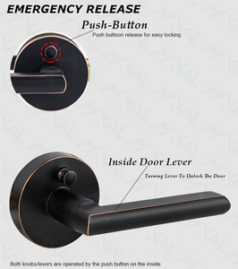Manija de puerta negra Seguridad Privacidad Palanca sin llave Juego de cerradura Cilindro Aleación de <span class=keywords><strong>zinc</strong></span> Redondo Dormitorio Baño Cerradura de puerta interior - Product Image 6