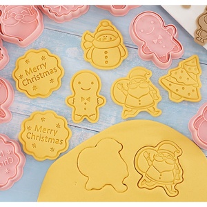 8pcs/set Custom Bakeware Cake Decoration <b>Tools</b> Biscuit Mould Christmas Cartoon Pastry Sandwich Plastic <b>Cookie</b> Cake Cutters - Product Image 4