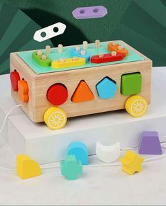 Juguete Educativo de Madera para Clasificar Formas con Forma de Coche |   Seguro, Brillante y Compacto para Niños Pequeños - Product Image 2