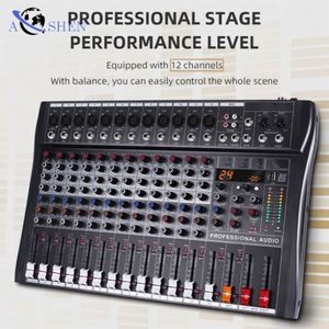 Console de mixage audio professionnelle 12 canaux avec 24 DSP, alimentation fantôme 48V, USB, pour karaoké et DJ - Product Image 2