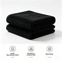 Serviettes en coton noir épaissies de qualité supérieure, super douces et très absorbantes, pour hôtels haut de gamme, salons de beauté et centres de spa