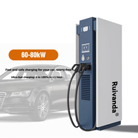 Station de recharge DC pour véhicules électriques 60-80 kW à montage au sol, double connecteur CHAdeMO, protection contre les surtensions et la foudre, OCPP multi-standards