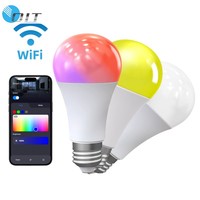 RGB lampu LED pintar dapat diisi ulang E27 bohlam 220V 5W pengendali jarak jauh Dimmable catu daya DC untuk penggunaan rumah kompatibel Android