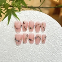 Faux ongles de luxe faits à la main, motif croix gothique 3D, style Y2K, réutilisables, à coller