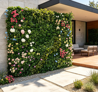 Système de clôture en feuillage artificiel anti-UV personnalisé, fournitures de décoration pour mur végétal, tapis de haie, jardin vertical