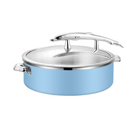 Chauffe-Plat Électrique en Acier Inoxydable 201 Coloré, Contrôle Automatique de la Température 85-100°C, Capacité 3L, Maintien au Chaud