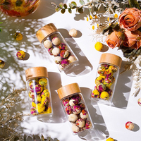 Vente en gros 8 pièces naturel Mini 5g Blooming Tea beau jasmin Rose Hibiscus floraison Tubes en verre fleurs séchées cadeau