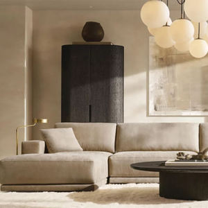 高級モダンなL字型のChaiseラウンジソファ室内家具セットリビングルーム長方形の形の生地木素材 - Product Image 6