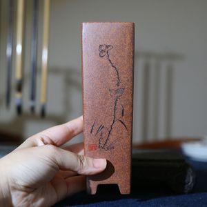 Maceta de Bonsái de Arcilla Morada Hecha a Mano, Estilo Suzhou, Cocida al Leño, con Diseño Clásico Grabado - Product Image 4