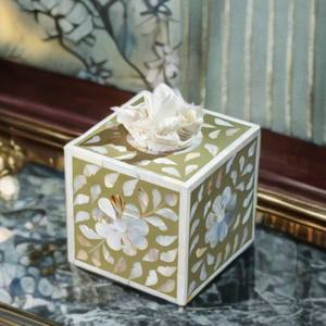 SON TRA CRAFT Mother of Pearl Inlay <b>Tissue</b> Box Cover & <b>Paper</b> Holder Modern Design Handmade Waterproof 15x15x15cm for Living Room - Product Image 5