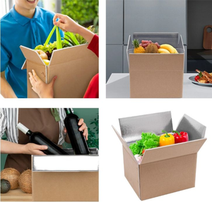 卸売 カスタム ハイエンド 断熱 段ボール 配送用梱包箱 防水 スポンジ 保温ライナー 冷凍食品用 - Product Image 4