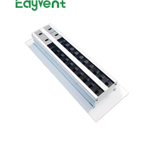 Diffuseur linéaire en aluminium à 2 fentes, grille d'aération réglable avec lames de déflection pour système de ventilation CVC, couleur blanche