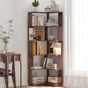 6 Tier L Shaped <b>Corner</b> Bookshelf Wooden <b>Bookcase</b> For Living Room Bedroom With Anti Tipping Design - Product Image 4