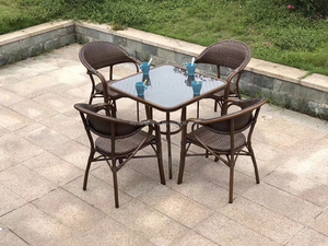 Tre Tìm Bistro Ghế Ăn Ngoài Trời Cafe Garden Sử Dụng Cho Ban Công Phong Cách Pháp Nhôm Stacabe <span class=keywords><strong>Wicker</strong></span> Mây Bộ - Product Image 5