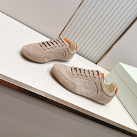 Baskets plates italiennes originales minimalistes en daim mat avec talon contrastant, semelle intérieure souple, style vintage, chaussures décontractées quotidiennes pour femmes