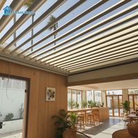 Pergola électrique extérieure Airfun Premium en MDF avec toit à lames orientables, imperméable, éco-responsable, pavillon pare-soleil, éclairage LED, revêtement poudré