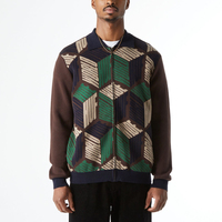 OEM ODM Custom Design Logo Muster Polo Neck Sweater für Männer Letter Jacquard Zip Up Sweater