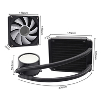 Refroidisseur liquide pour processeur 120 mm, ordinateur de jeu, éclairage RVB, refroidisseur d'eau pour PC, radiateur pour boîtier de PC