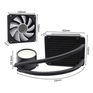 Oem 120 mét <span class=keywords><strong>CPU</strong></span> làm mát chất lỏng Máy tính chơi game RGB ánh sáng PC nước mát tản nhiệt cho PC trường hợp - Product Image 4