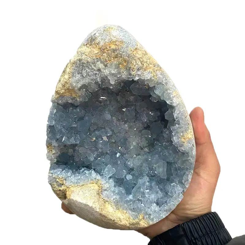 Top Kwaliteit Blue Celestite Crystal Geodes Blauw Celestine Crystal Cluster Geodes Voor Home Decoratie