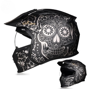 Casco da Moto Quattro Stagioni Estivo per Uomo e Donna, Casco Retrò Street Fighter Combinato, Casco Semi-Integrale per Moto - Product Image 4