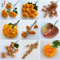Betterlove Guirlande de fleurs artificielles en soie orange clair de 77 cm pour mariage, décoration murale de fond de plafond et photographie