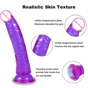 Dildo en gel souple réaliste de 8 pouces, transparent, avec <span class=keywords><strong>ventouse</strong></span> puissante, pour femmes, hommes, gays, jouets sexuels pour adultes. - Product Image 4