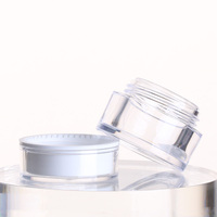 Pot en acrylique transparent double couche de taille mini (5g, 15g, 30g, 50g) – Contenant vide rond pour échantillons de baume pour les yeux ou les lèvres