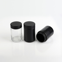 Pot en verre noir mat/brillant personnalisé de 1 oz, 2 oz, 3 oz, 4 oz, 5 oz, 6 oz, 8 oz, 10 oz, 14 oz, 18 oz avec couvercle à vis en plastique CR