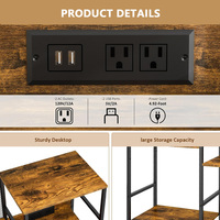 Support pour tourne-disque avec prises électriques, table pour tourne-disque avec éclairage LED, armoire de rangement pour disques vinyles pouvant contenir plus de 300 albums