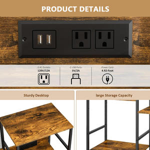 Support pour tourne-disque avec prises électriques, table pour tourne-disque avec éclairage LED, armoire de <span class=keywords><strong>rangement</strong></span> pour disques vinyles pouvant contenir plus de 300 albums - Product Image 6