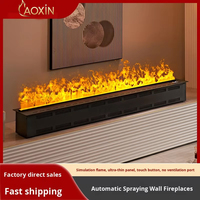 Cheminée électronique domestique ultrasonique moderne, élégante et tendance, avec des flammes simulées pour le fond de la télévision, humidificateur inclus