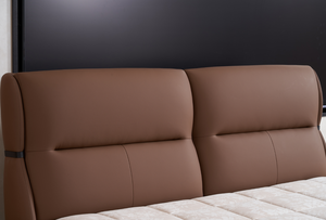 <span class=keywords><strong>Letto</strong></span> Minimalista in Pelle Imbottito, con Testiera Morbida a Ala e Piattaforma Doppia Imbottita <span class=keywords><strong>per</strong></span> Casa e Hotel - Product Image 3