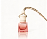 Bouteille diffuseur de parfum en verre carrée suspendue personnalisée de 8 ml, épaissie, pour voiture, ornement parfumé, désodorisant pour rétroviseur de voiture