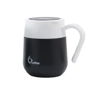 Wholesale Custom 450ml Led Smart Temperature Display Cover Stainless Steel Vacuum Mug Lid Coffee Tumbler With Handle
