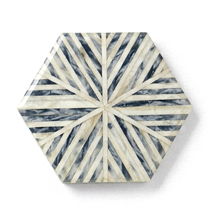 Hexagonal Wooden Modern Single Compartment <b>Storage</b> <b>Tray</b> Marble Look Food <b>Storage</b> Box Lid Kitchen Counter Pantry Handmade High - Product Image 1