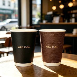 แก้วกาแฟกระดาษแบบใช้แล้วทิ้ง PLA ย่อยสลายได้ ขนาด 8 ออนซ์ 12 ออนซ์ แบบสองชั้น ผนังลูกฟูก สำหรับกาแฟเอสเพรสโซ่ รับผลิตตามสั่งขายส่ง - Product Image 4