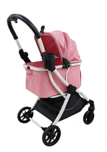 200 लक्जरी कुत्ते ट्रॉली ऑल-इन-वन तह 4-व्हील हल्के वाटरप्रूफ आरामदायक आउटडोर स्टलर पोर्टेबल डॉग वाहक - Product Image 3