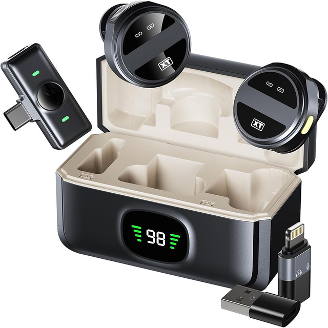 High Sensitivity SX21 Magnetic Digital Mic Wireless Collar Lavalier Microphone for iphone Android Video Recording Interviewing