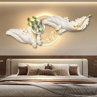 Applique murale LED créative simple salon chambre lit canapé couloir décoration suspendue image peinte plume applique murale