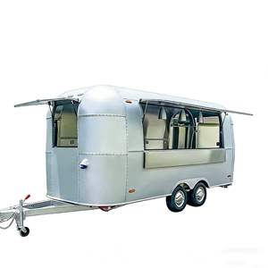 Customized Stainless Steel & Aluminum Mobile Food Trailer Charcuterie Cart Fully Equipped Kitchen <b>with</b> 4 <b>Wheels</b> for Outdoor Use - Product Image 5