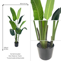 Vente en gros de palmiers du voyageur artificiels écologiques de 160 cm, plantes sur pied pour les chaînes de magasins, Pâques, anniversaires