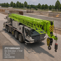 Grue de camion d'occasion haute performance 100 tonnes ZTC1000V663 en stock, hauteur 88,4 m, commande hydraulique proportionnelle