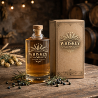 Op maat gemaakte kleurlogo 500ml super-flint glazen fles met verpakking doos lege fles voor sterke drank whisky wodka groothandel fabriek