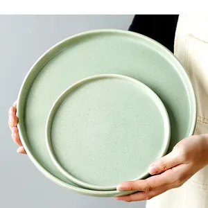 Ceramic Dinner Plates Set of 610.0 Inch Matte Glaze Dinnerware Dishes Set Modern Large Stoneware Plates for Kitchen Microwave