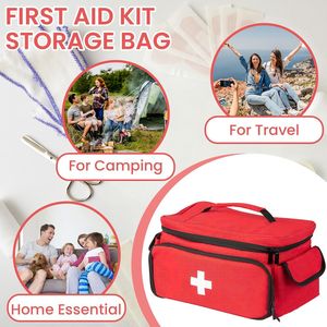 Sac de rangement pour trousse de premiers secours, 40 cm x 21 cm x 17,3 cm, rouge, résistant à l'eau, pour les voyages - Product Image 2