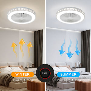Ventilateurs de plafond de conception européenne avec télécommande, lumières LED, 8 pales, 18 pouces, faible bruit, pour la maison, le bureau, ventilateur de plafond avec lumière - Product Image 4