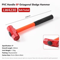 Maillet octogonal avec manche en acier, tête en acier forgé, pour bricolage, clouage, camping, extérieur, poignée ergonomique